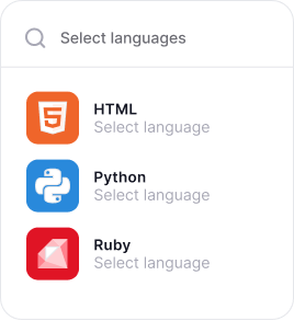 Language selection panel